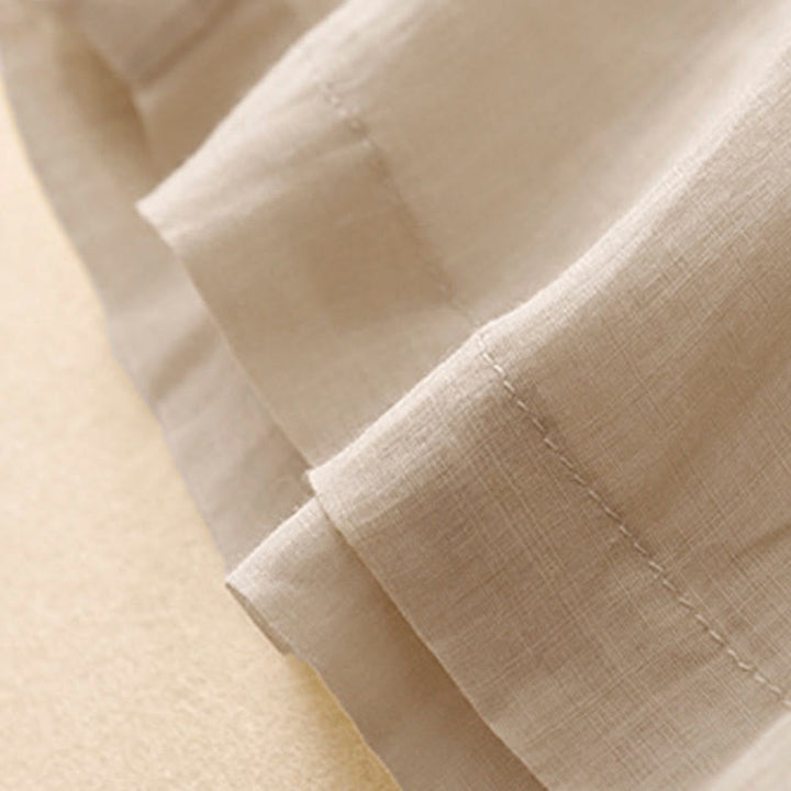 Buddha Stonesの幾何学模様刺繍入り伸縮性ウエストレディースコットンリネンワイドレッグパンツ（ポケット付き） - image 18