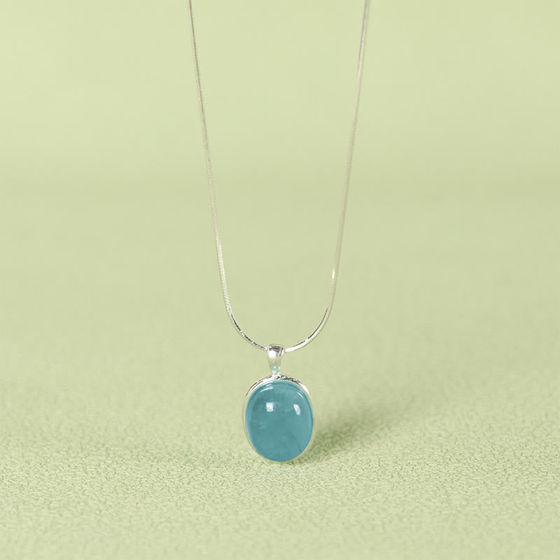 Buddha Stones925スターリングシルバー アクアマリンヒーリング鎖骨チェーンネックレスペンダント