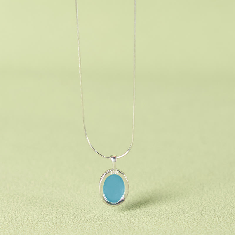 Buddha Stones925スターリングシルバー アクアマリンヒーリング鎖骨チェーンネックレスペンダント