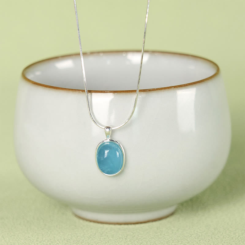 Buddha Stones925スターリングシルバー アクアマリンヒーリング鎖骨チェーンネックレスペンダント - image 8
