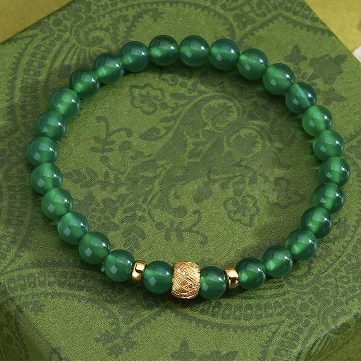 Buddha Stonesグリーンアゲートビーズサポートブレスレット