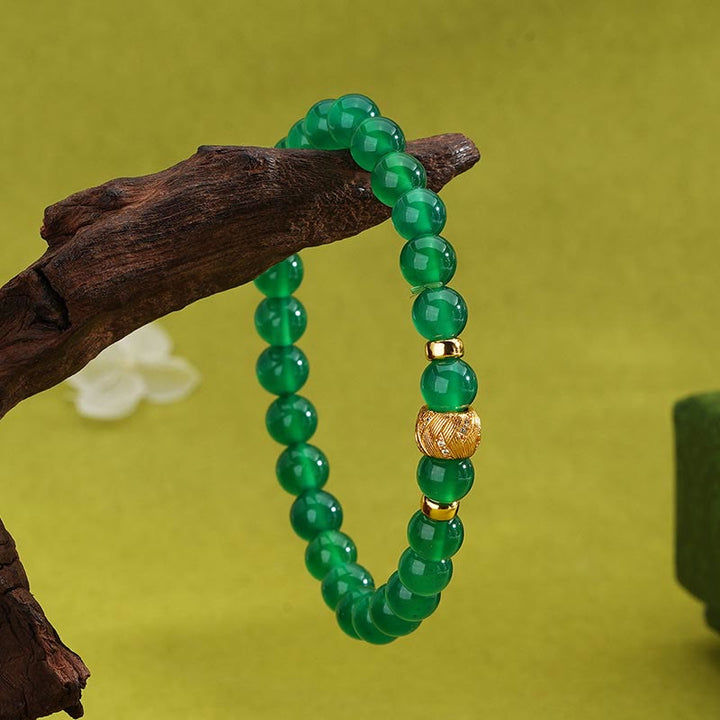 Buddha Stonesグリーンアゲートビーズサポートブレスレット