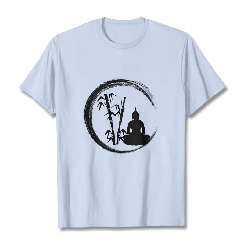 Buddha Stones禅仏像 座禅 竹 瞑想 Tシャツ - ライトシアン - 2XL - image 18
