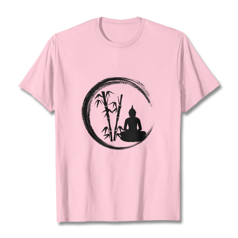 Buddha Stones禅仏像 座禅 竹 瞑想 Tシャツ - ライトピンク - 2XL - image 12