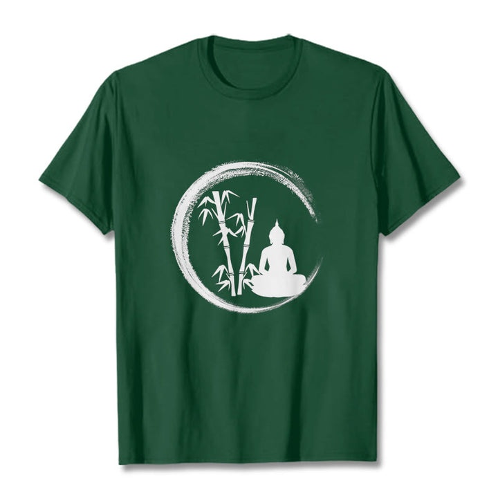 Buddha Stones禅仏像 座禅 竹 瞑想 Tシャツ - フォレストグリーン - 2XL - image 11