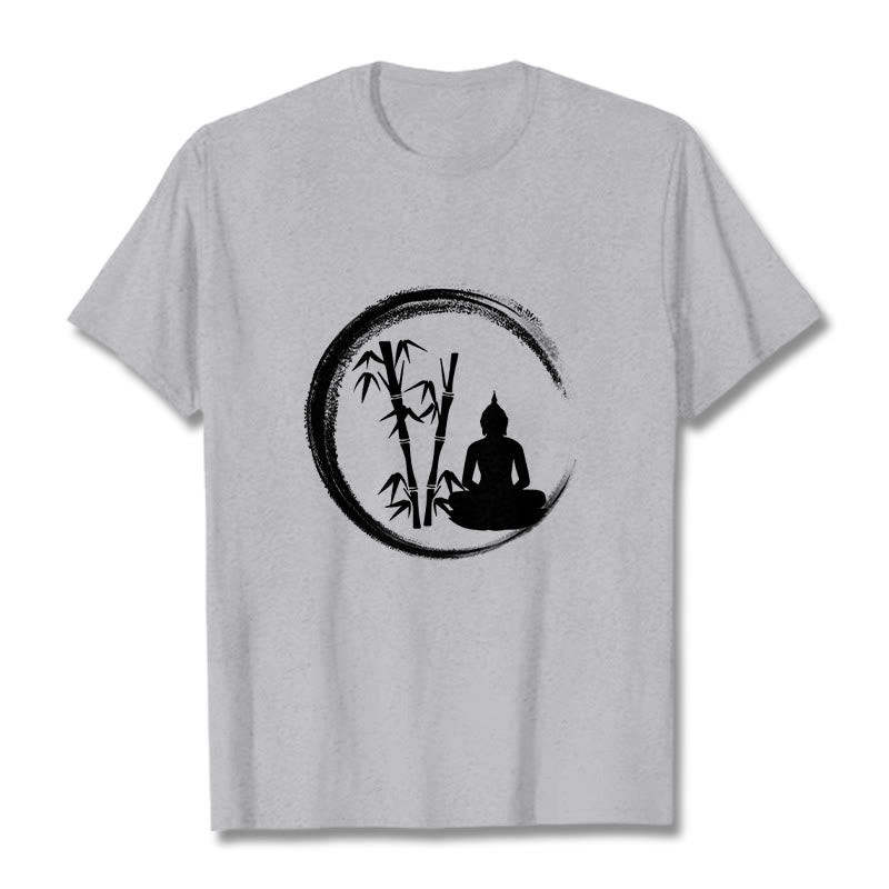 Buddha Stones禅仏像 座禅 竹 瞑想 Tシャツ - ライトグレー - 2XL - image 20