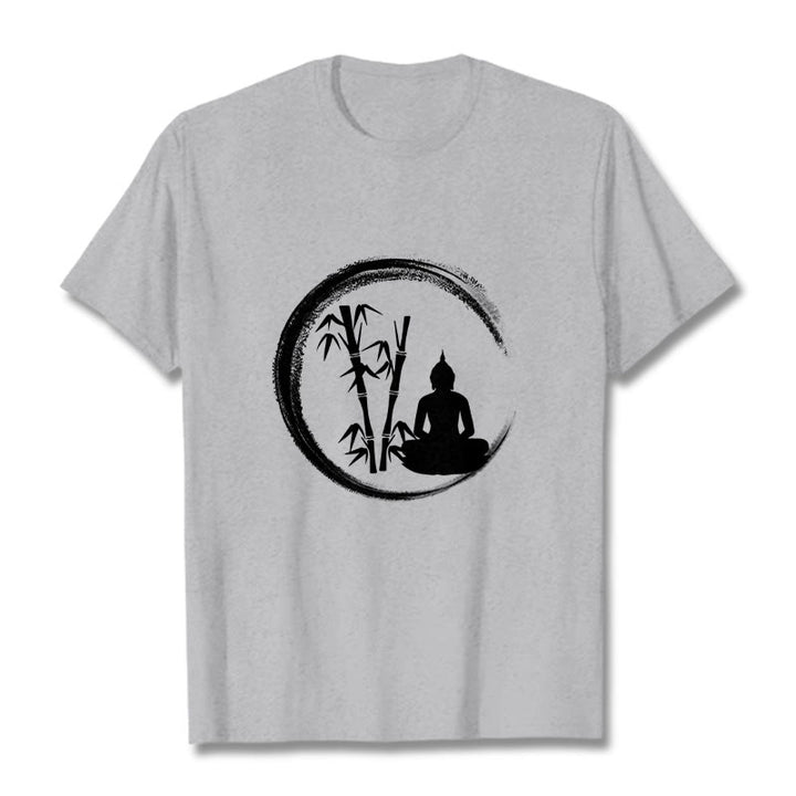 Buddha Stones禅仏像 座禅 竹 瞑想 Tシャツ - ライトグレー - 2XL - image 20
