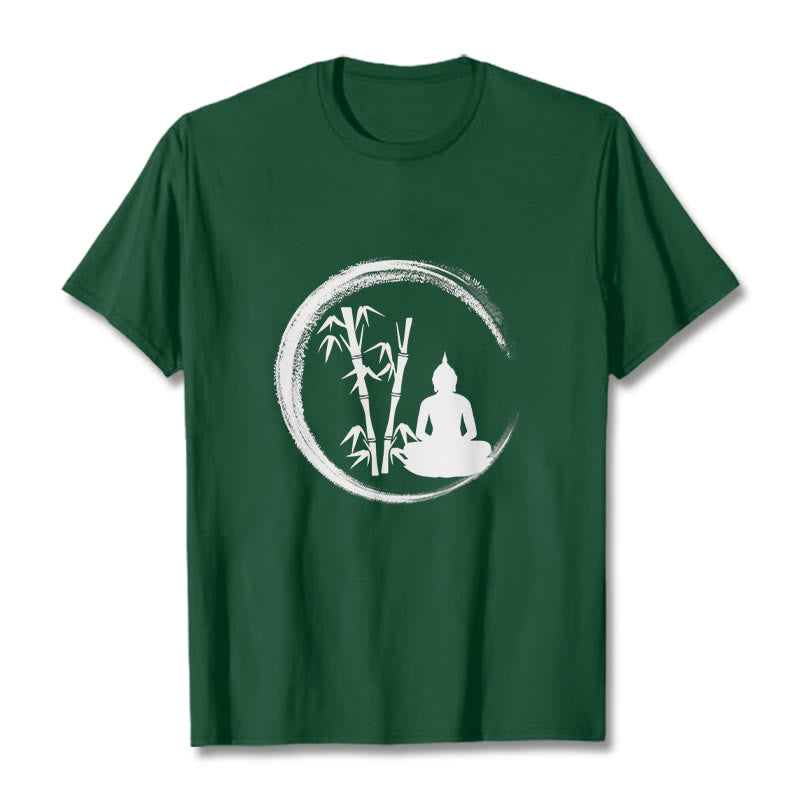 Buddha Stones禅仏像 座禅 竹 瞑想 Tシャツ - フォレストグリーン - 2XL - image 10