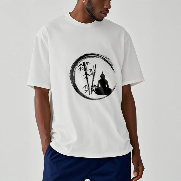 Buddha Stones禅仏像 座禅 竹 瞑想 Tシャツ - image 8