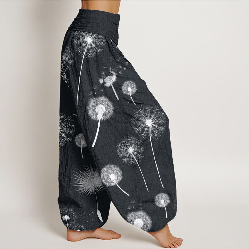 Buddha Stonesコットン カジュアル タンポポ柄 レディース 伸縮性ウエスト ハーレムパンツ - image 2
