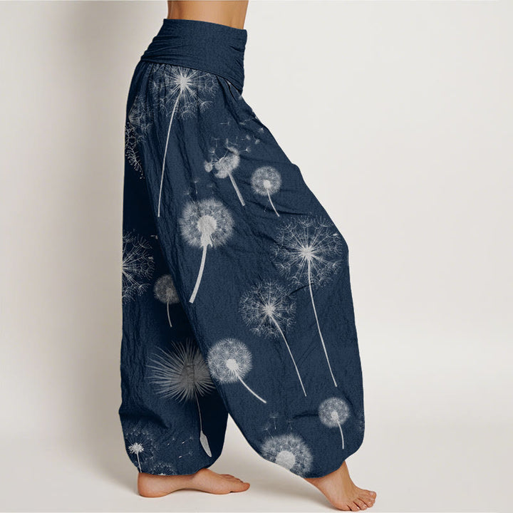 Buddha Stonesコットン カジュアル タンポポ柄 レディース 伸縮性ウエスト ハーレムパンツ - image 6