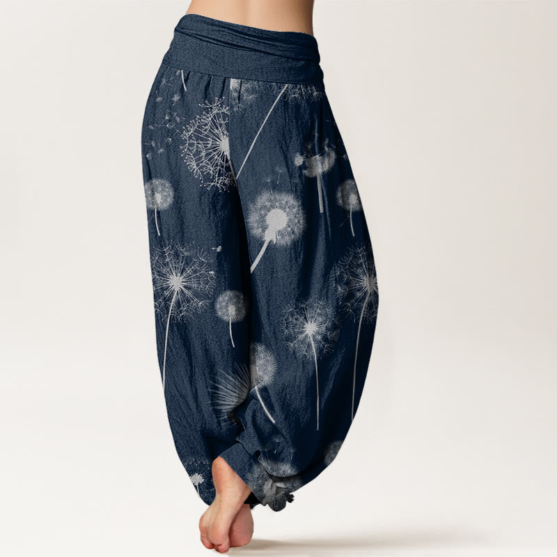 Buddha Stonesコットン カジュアル タンポポ柄 レディース 伸縮性ウエスト ハーレムパンツ - image 5