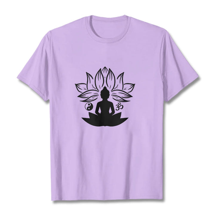 Buddha Stonesオム 陰陽 仏像 蓮華座 瞑想 Tシャツ - 梅 - 2XL - image 16