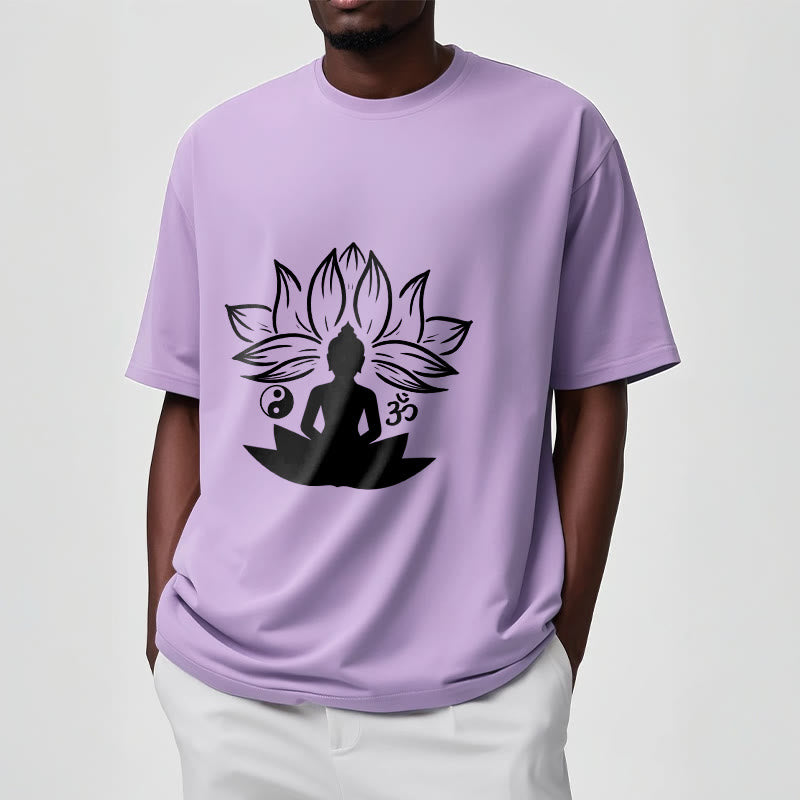 Buddha Stonesオム 陰陽 仏像 蓮華座 瞑想 Tシャツ - image 17