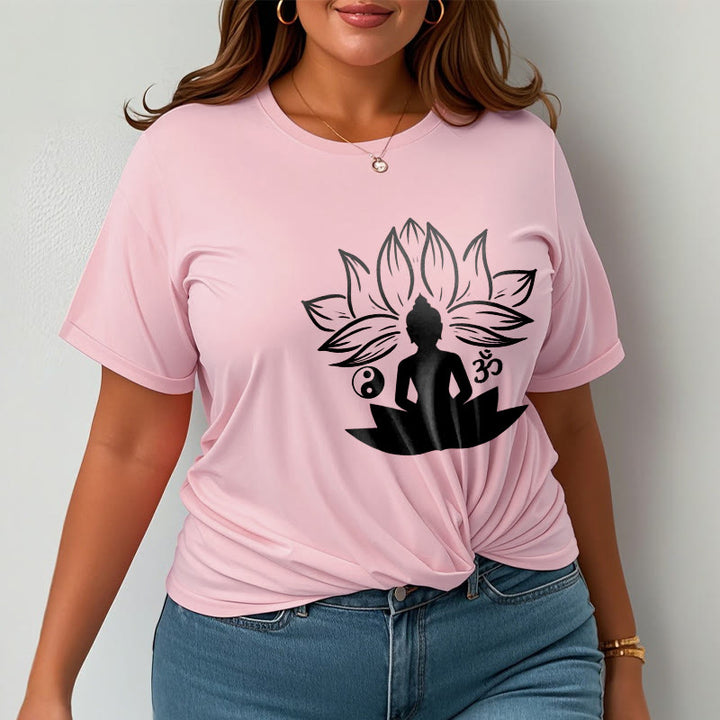 Buddha Stonesオム 陰陽 仏像 蓮華座 瞑想 Tシャツ - image 13