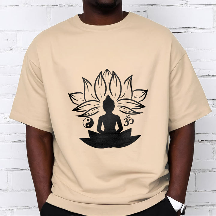Buddha Stonesオム 陰陽 仏像 蓮華座 瞑想 Tシャツ - image 9