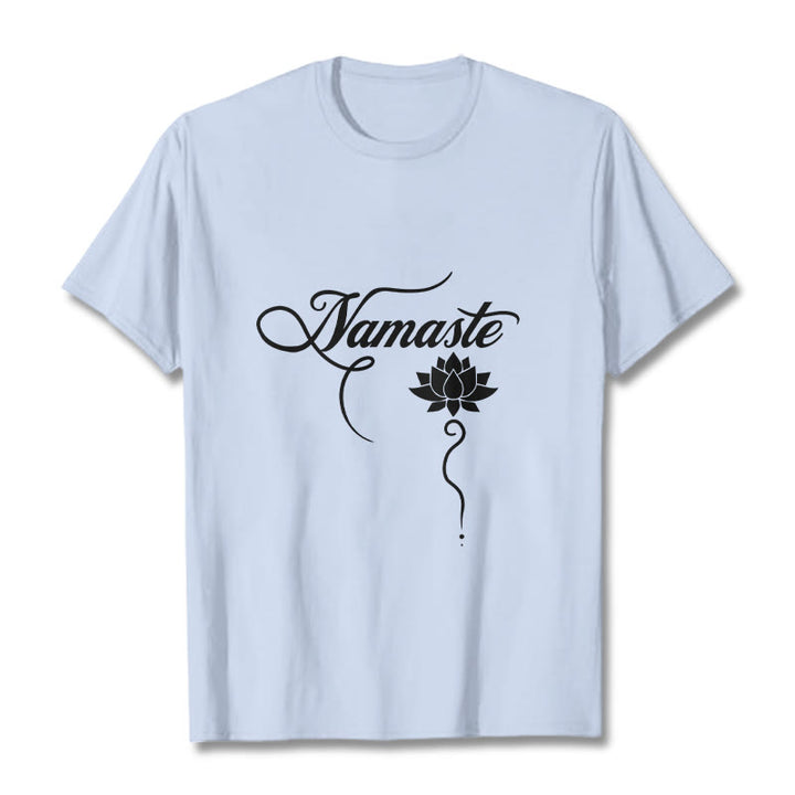 Buddha StonesHELLO ヒンディー語 ロータス Tシャツ - ライトシアン - 2XL - image 19