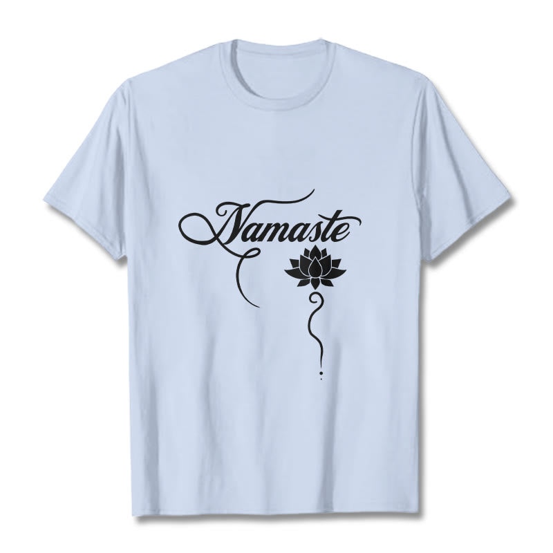 Buddha StonesHELLO ヒンディー語 ロータス Tシャツ - ライトシアン - 2XL - image 18