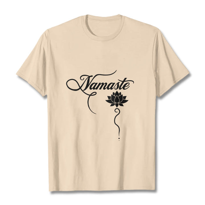 Buddha StonesHELLO ヒンディー語 ロータス Tシャツ - ビスク - 2XL - image 11
