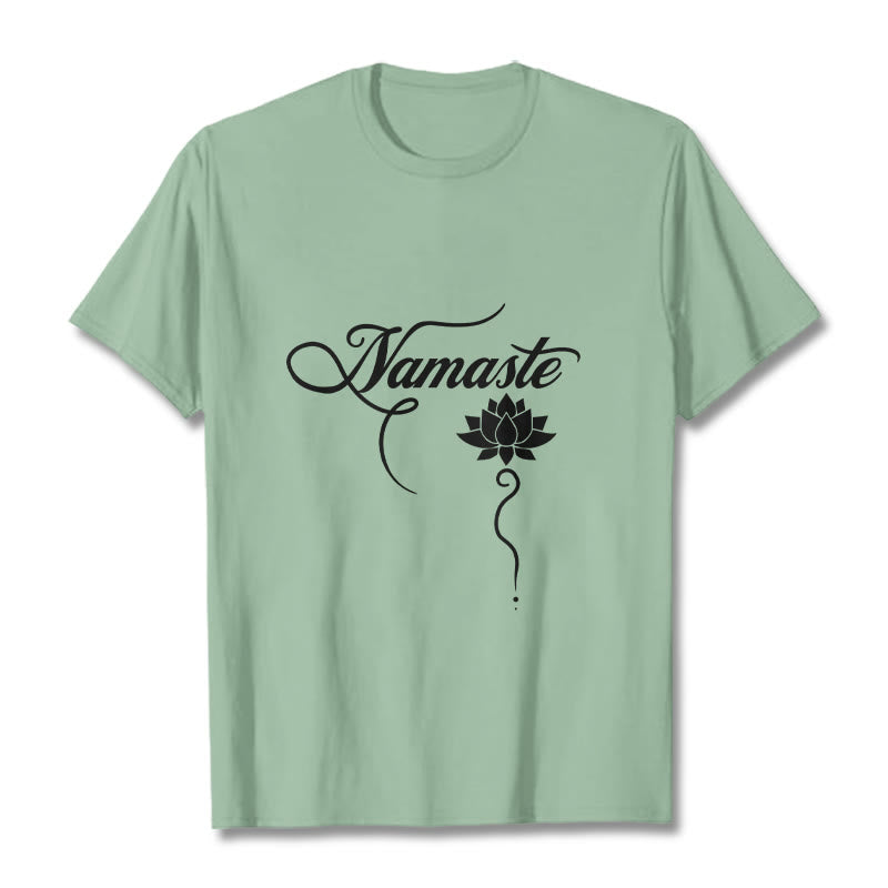 Buddha StonesHELLO ヒンディー語 ロータス Tシャツ - 淡い緑色 - 2XL - image 14