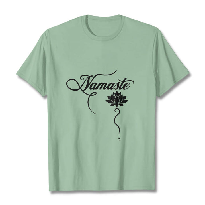 Buddha StonesHELLO ヒンディー語 ロータス Tシャツ - 淡い緑色 - 2XL - image 14