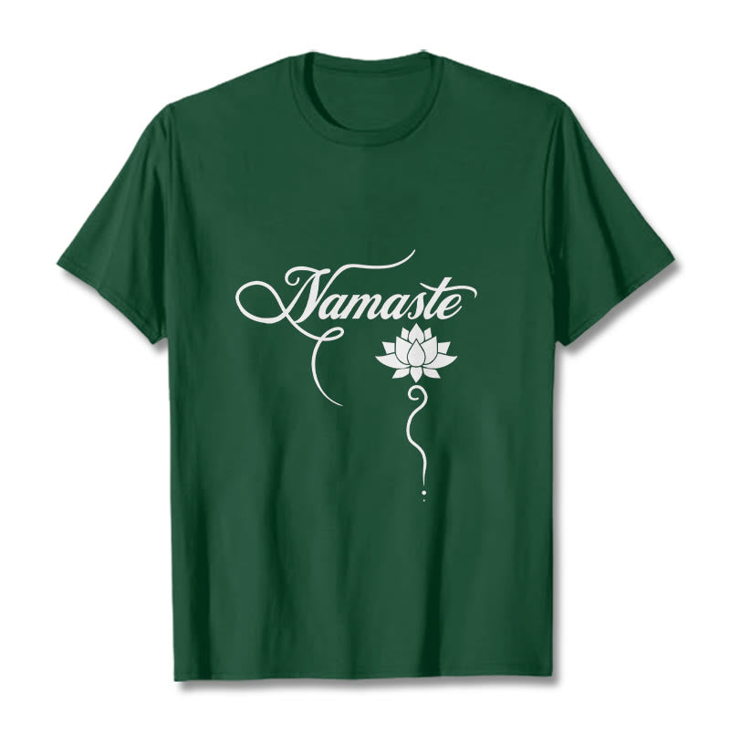 Buddha StonesHELLO ヒンディー語 ロータス Tシャツ - フォレストグリーン - 2XL - image 1