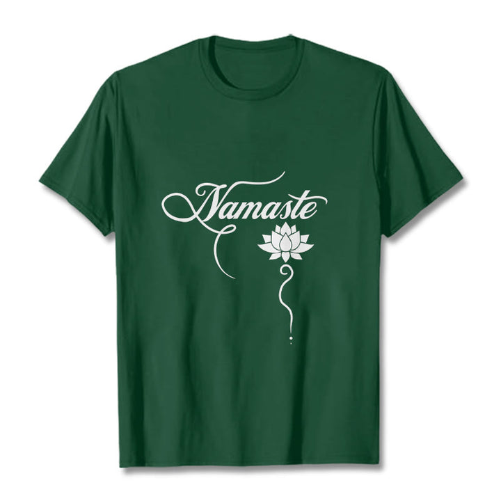 Buddha StonesHELLO ヒンディー語 ロータス Tシャツ - フォレストグリーン - 2XL - image 1