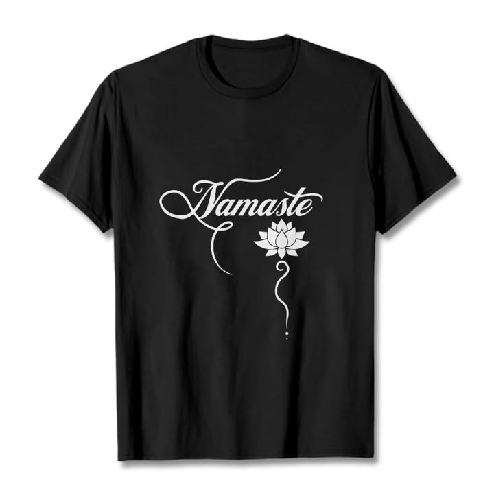 Buddha StonesHELLO ヒンディー語 ロータス Tシャツ - 黒 - 2XL - image 3