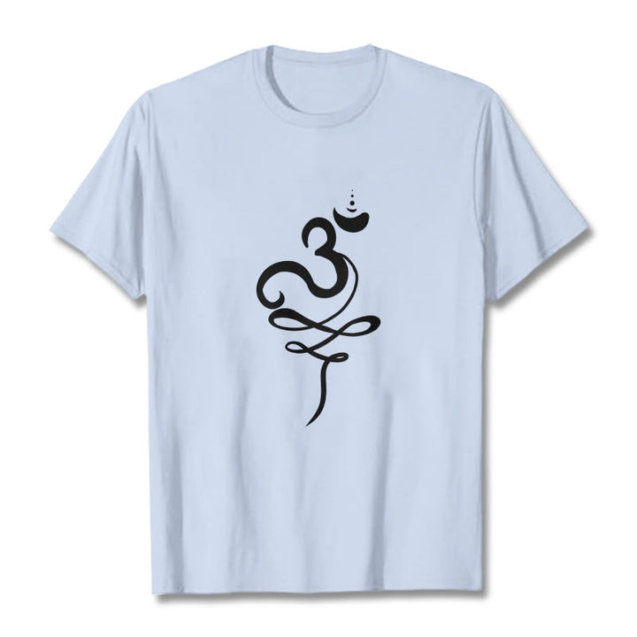 Buddha Stones OM サンスクリット ティー T シャツ - ライトシアン - 2XL - image 18
