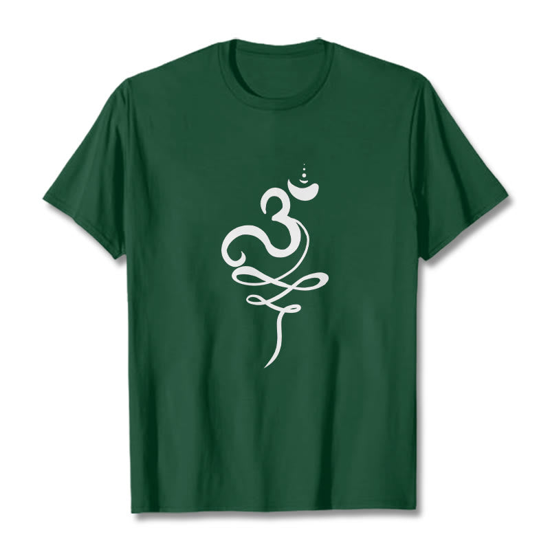 Buddha Stones OM サンスクリット ティー T シャツ - フォレストグリーン - 2XL - image 10