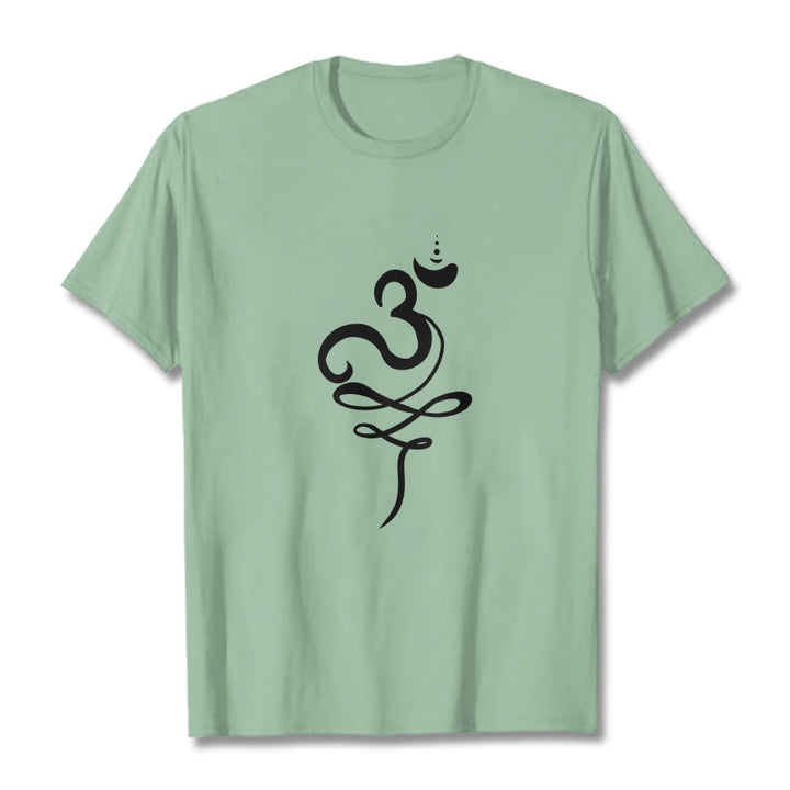 Buddha Stones OM サンスクリット ティー T シャツ - 淡い緑色 - 2XL - image 14