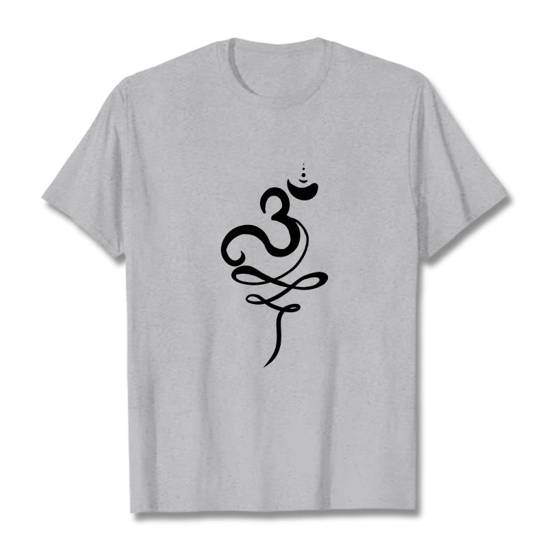 Buddha Stones OM サンスクリット ティー T シャツ - ライトグレー - 2XL - image 19