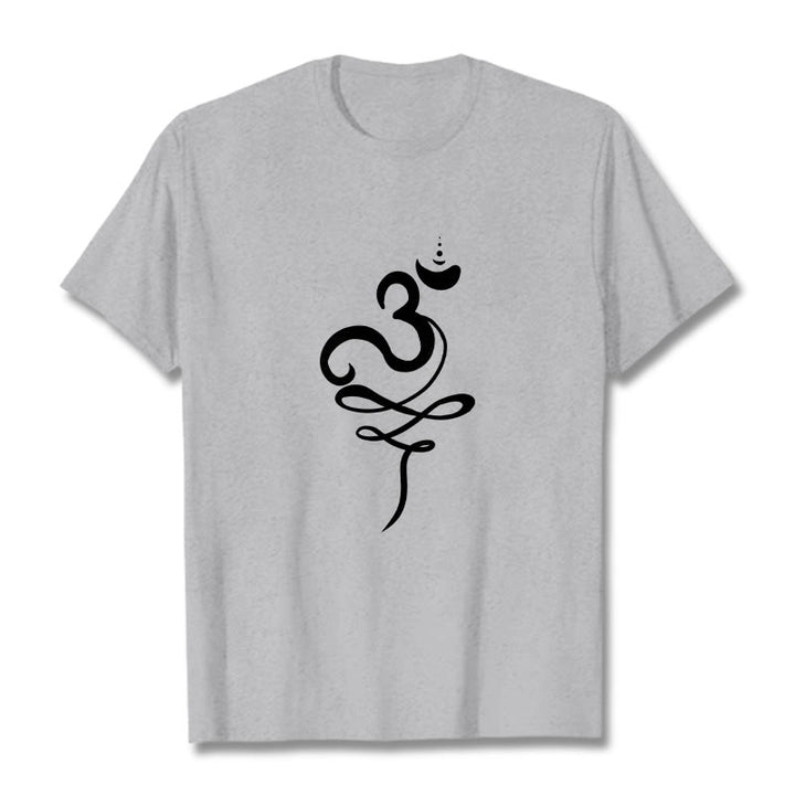 Buddha Stones OM サンスクリット ティー T シャツ - ライトグレー - 2XL - image 19