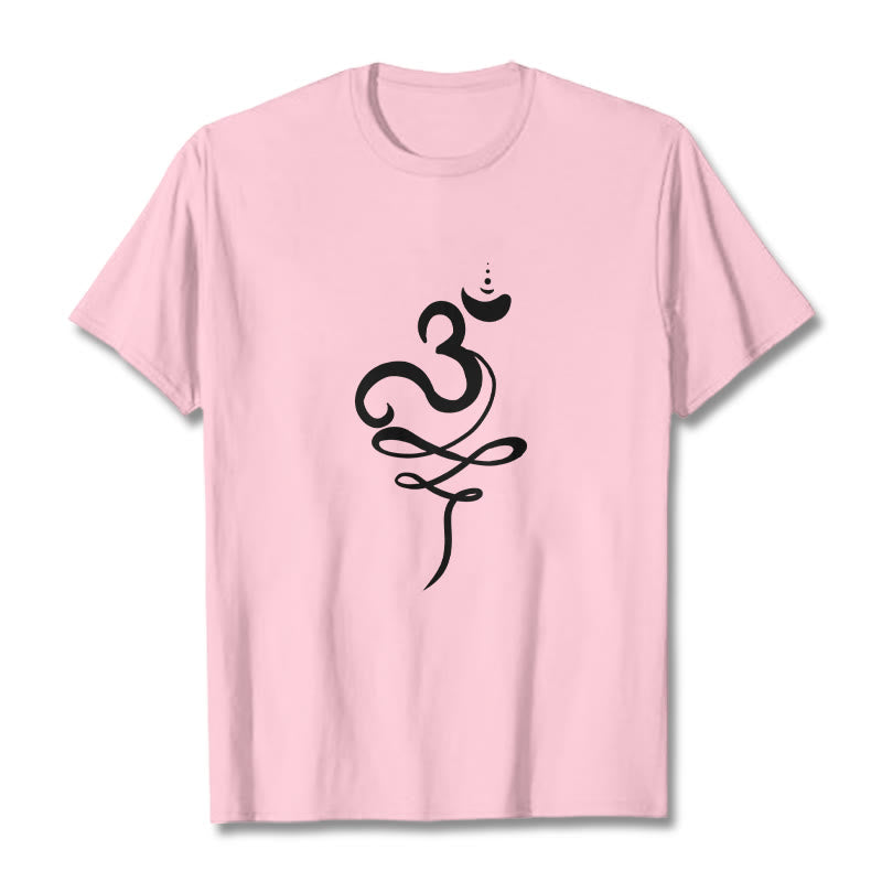 Buddha Stones OM サンスクリット ティー T シャツ - ライトピンク - 2XL - image 13