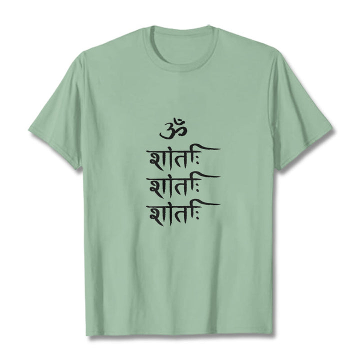Buddha Stones OM MANTRA サンスクリット柄 Tシャツ Tシャツ - 淡い緑色 - 2XL - image 14