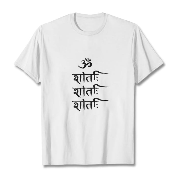 Buddha Stones OM MANTRA サンスクリット柄 Tシャツ Tシャツ - 白 - 2XL - image 8