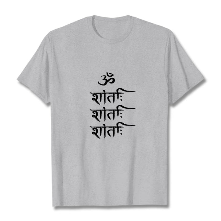 Buddha Stones OM MANTRA サンスクリット柄 Tシャツ Tシャツ - ライトグレー - 2XL - image 20