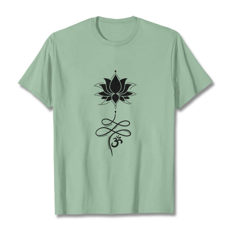 Buddha Stones Lotus OM サンスクリット T シャツ - ペールグリーン - 2XL - image 15