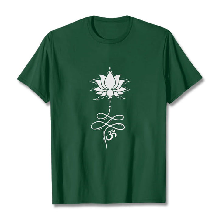Buddha Stones Lotus OM サンスクリット T シャツ - フォレストグリーン - 2XL - image 11