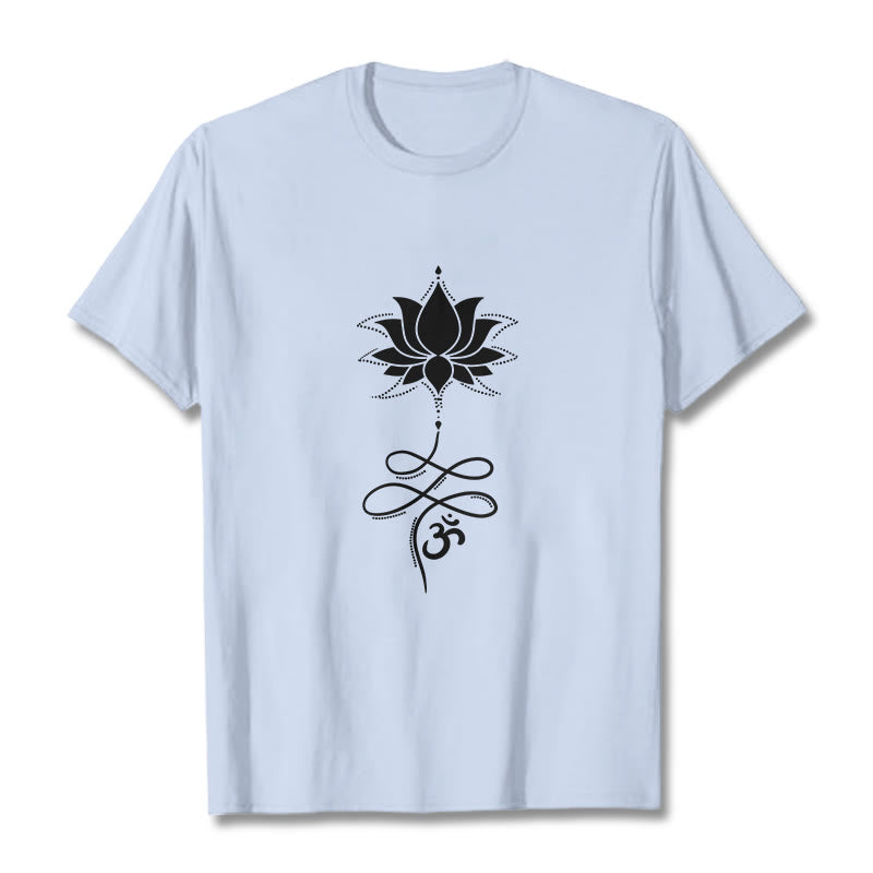Buddha Stones Lotus OM サンスクリット T シャツ - ライトシアン - 2XL - image 18