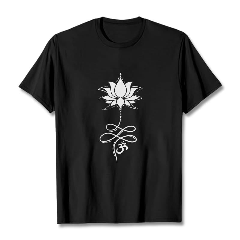 Buddha Stones Lotus OM サンスクリット T シャツ - 黒 - 2XL - image 0