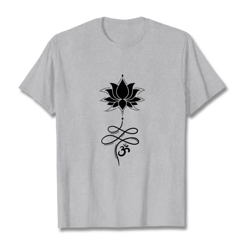 Buddha Stones Lotus OM サンスクリット T シャツ - ライトグレー - 2XL - image 19