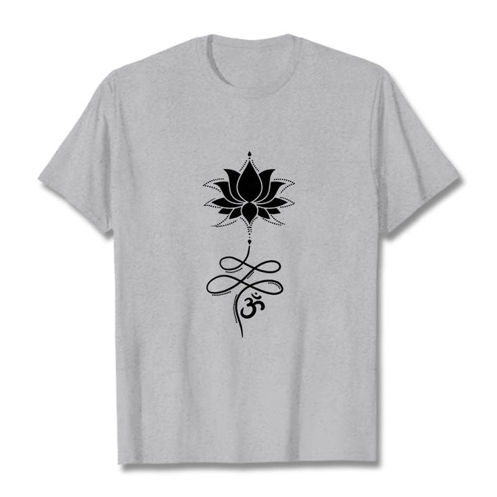 Buddha Stones Lotus OM サンスクリット T シャツ - ライトグレー - 2XL - image 19
