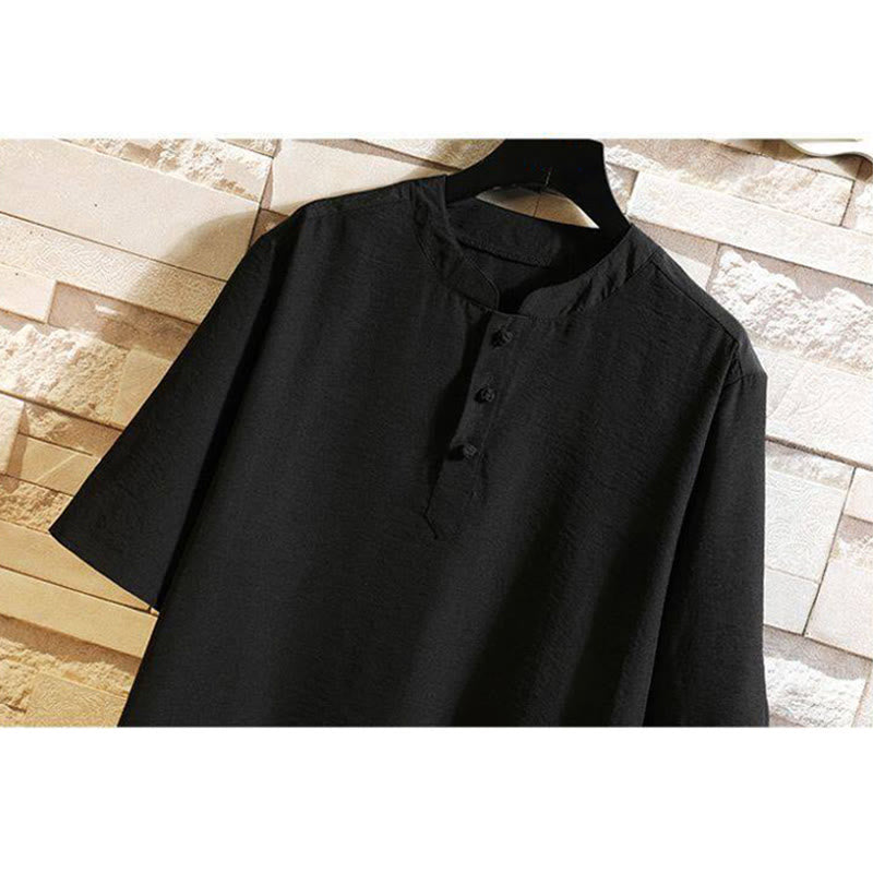 Buddha Stonesヴィンテージ カジュアル 無地 メンズ 半袖シャツ ジャケット - image 4