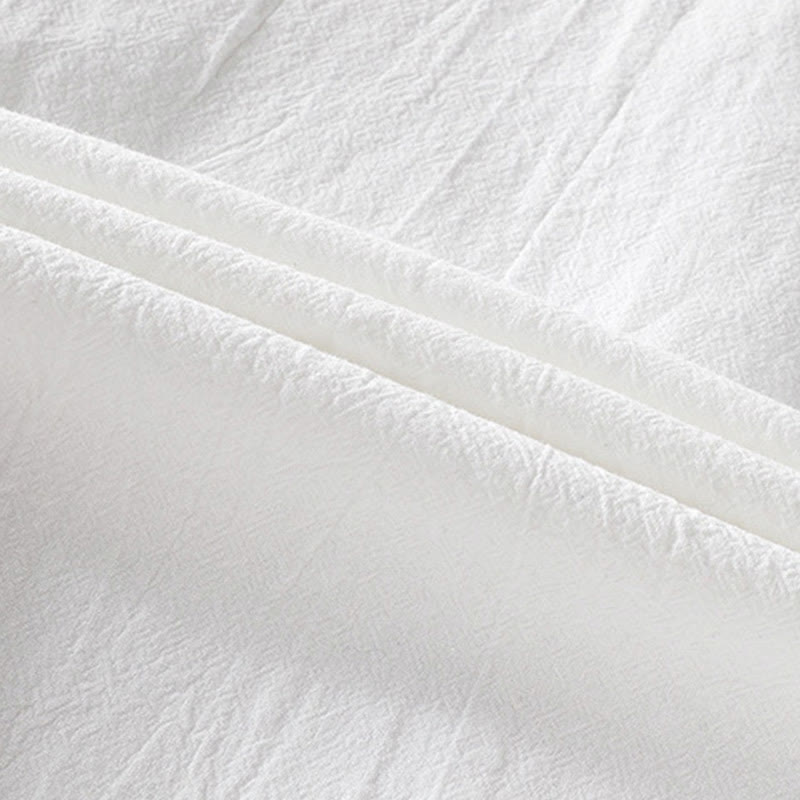 Buddha Stonesヴィンテージ カジュアル 無地 シングルブレスト 七分袖 メンズ コットンリネン シャツ ポケット付き - image 10