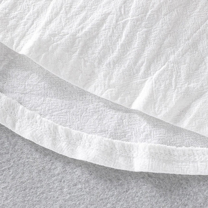 Buddha Stonesヴィンテージ カジュアル 無地 シングルブレスト 七分袖 メンズ コットンリネン シャツ ポケット付き - image 8