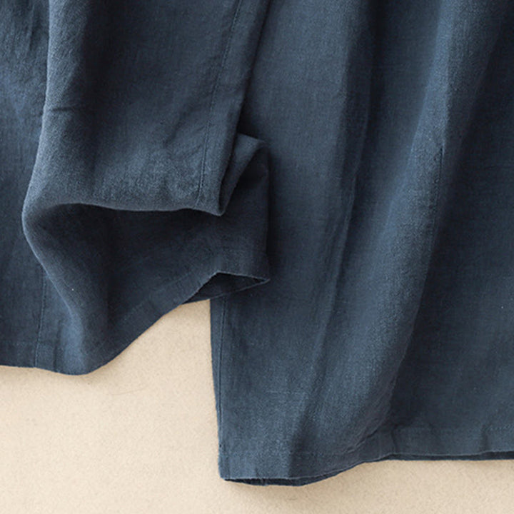 Buddha Stones夏 無地 カジュアル 7-8丈 レースアップ レディース コットンリネン ハーレムパンツ ポケット付き - image 14