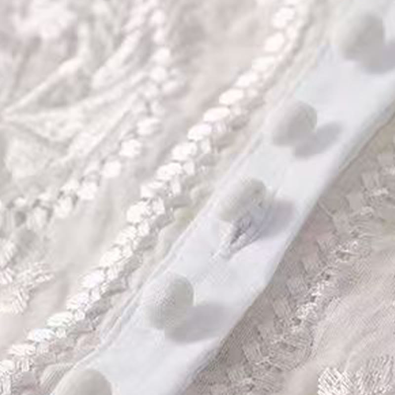 Buddha Stonesカジュアル レディース 刺繍花柄クルーネックデザイン 半袖コットンリネンシャツ - image 14