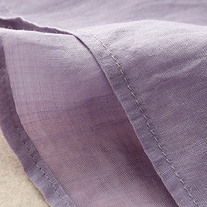 Buddha Stones夏 カジュアル 刺繍 花 レディース Vネック デザイン 半袖 アクリル Tシャツ - image 3