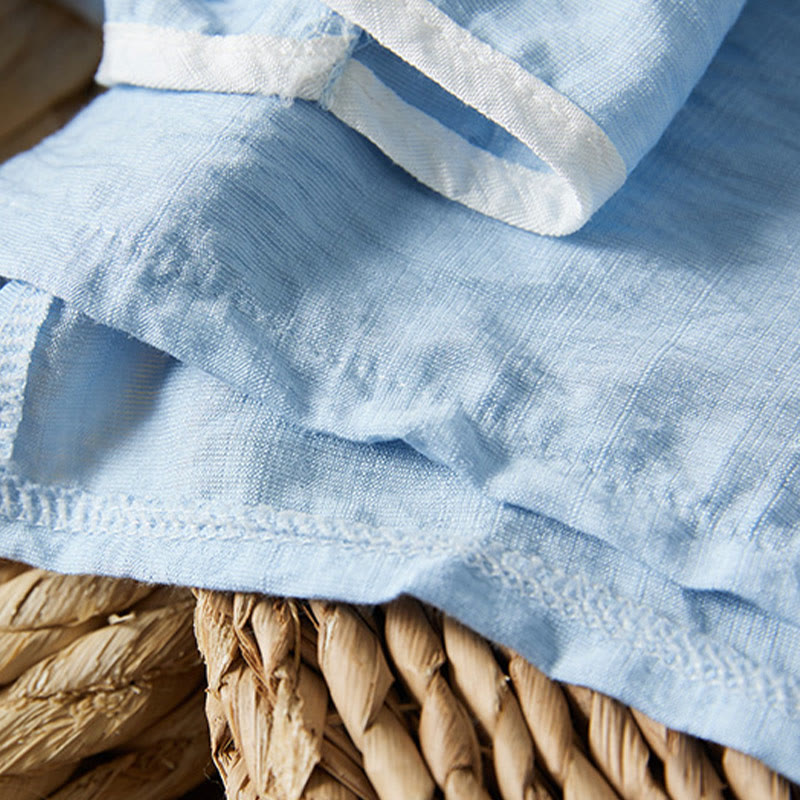 Buddha Stonesカジュアル レディース 花柄 刺繍柄 カエルボタン 斜め襟デザイン 七分袖 コットンリネン シャツ - image 15